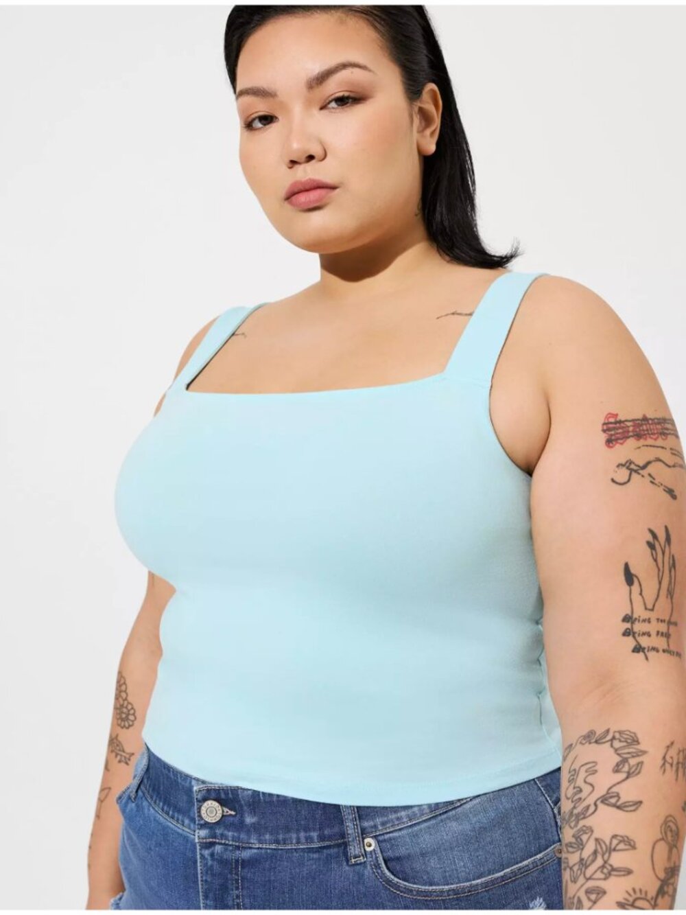 Baby Blue Torrid Foxy Square Neck Crop Tank – Size 2 (2X)